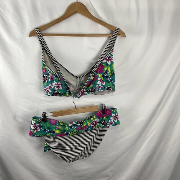Panache Tropical Floral Bikini Women's Size 36N Top and XXL Bottoms - Picture 4 of 16
